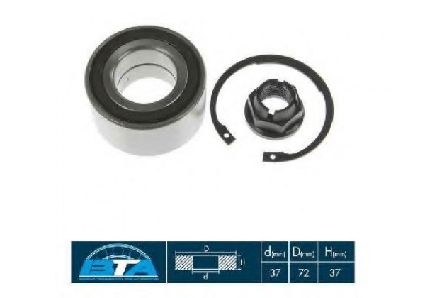Підшипника ступиці колеса, передній, Renault Clio 3, Kangoo 2, Logan, Megane 2, Modus, Sandero, Twingo 2